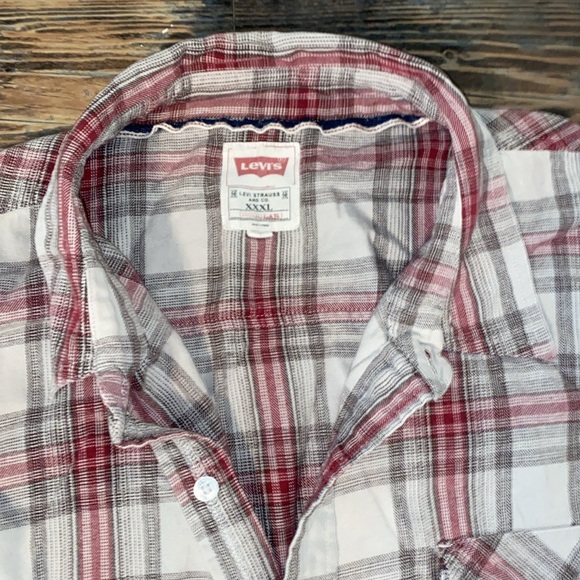 Mens Levi cotton flannel button down shirt size 3X - Picture 2 of 2